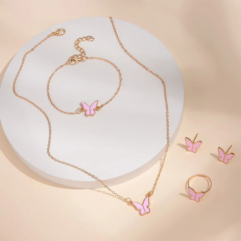 5PCS Fashion Butterfly Jewelry Set for Women