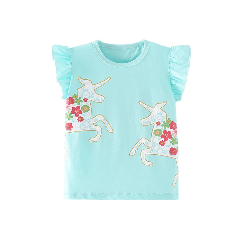 Bee Applique Stripe Girls T-Shirt