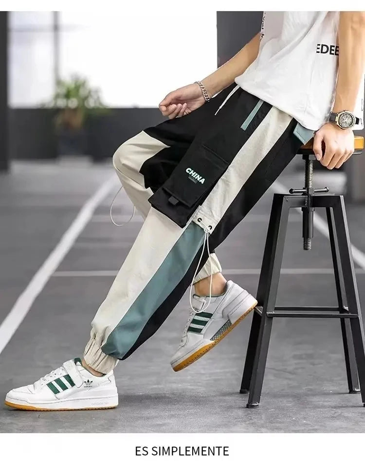 Work pants, men's ruffian, handsome and trendy, loose fitting youth trend, student Instagram functional casual pants - Mozarto Enterprise