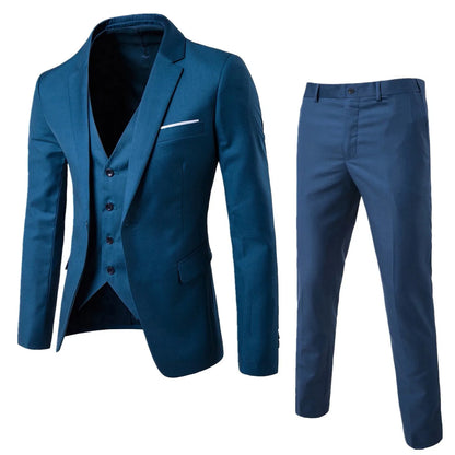 Men’s Slim 3 Piece Suit | Jacket Vest & Pants