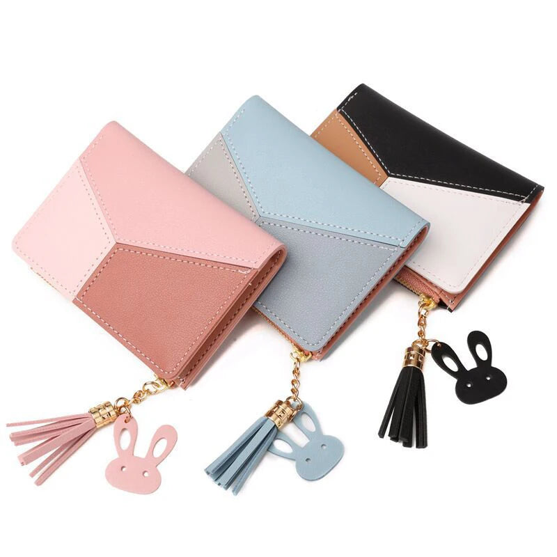 Women's Wallet PU Leather Women's Wallet Made of Leather Women Purses Card Holder Foldable Portable Lady Coin Purses - Mozarto Enterprise