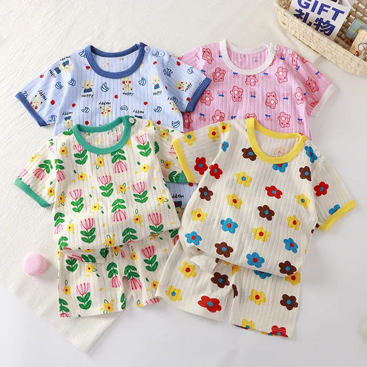 Shop New Kids' Cartoon Print Summer Sets