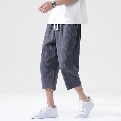 Trendy Men's Cotton Linen Casual Pants | Capris