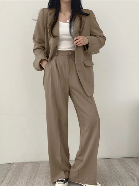 Plus Size Women's Suit Jacket & Trousers Set