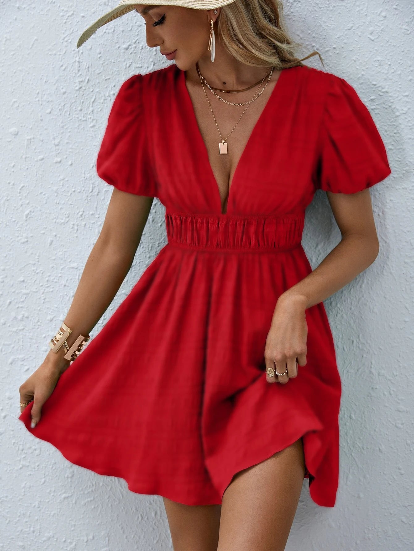 Buy Plus Size Shirred Waist Dress