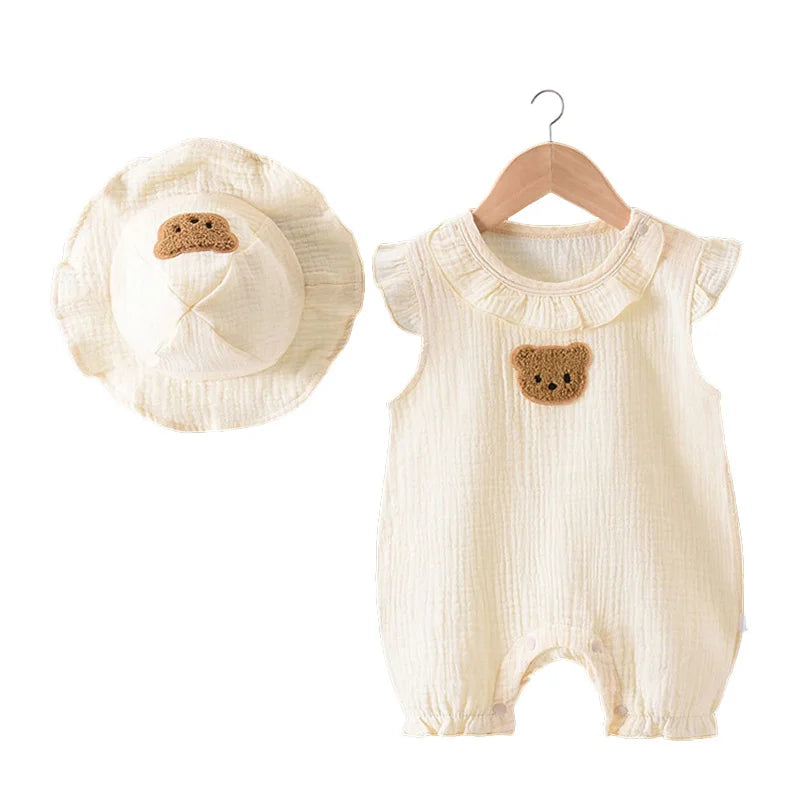 Stylish 2Pcs Baby Jumpsuit & Hat Set