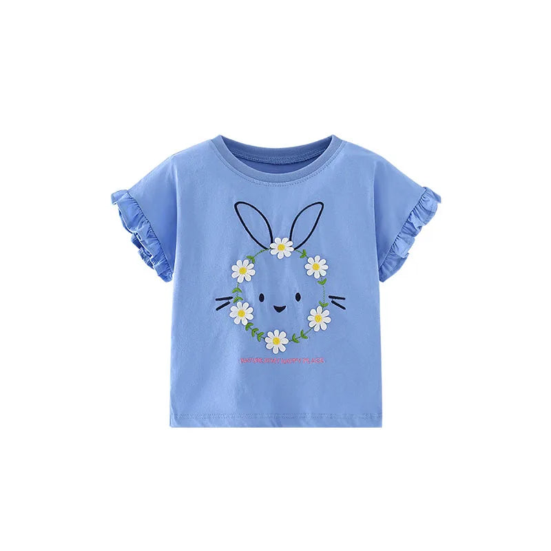 Bee Applique Stripe Girls T-Shirt