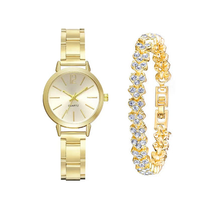 Ladies Fashion Quartz Watch & Bracelet Set