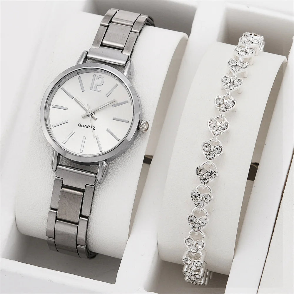 Ladies Fashion Quartz Watch & Bracelet Set