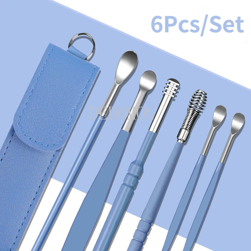 6PCS Stainless Steel Earpick Ear Cleaner Kit